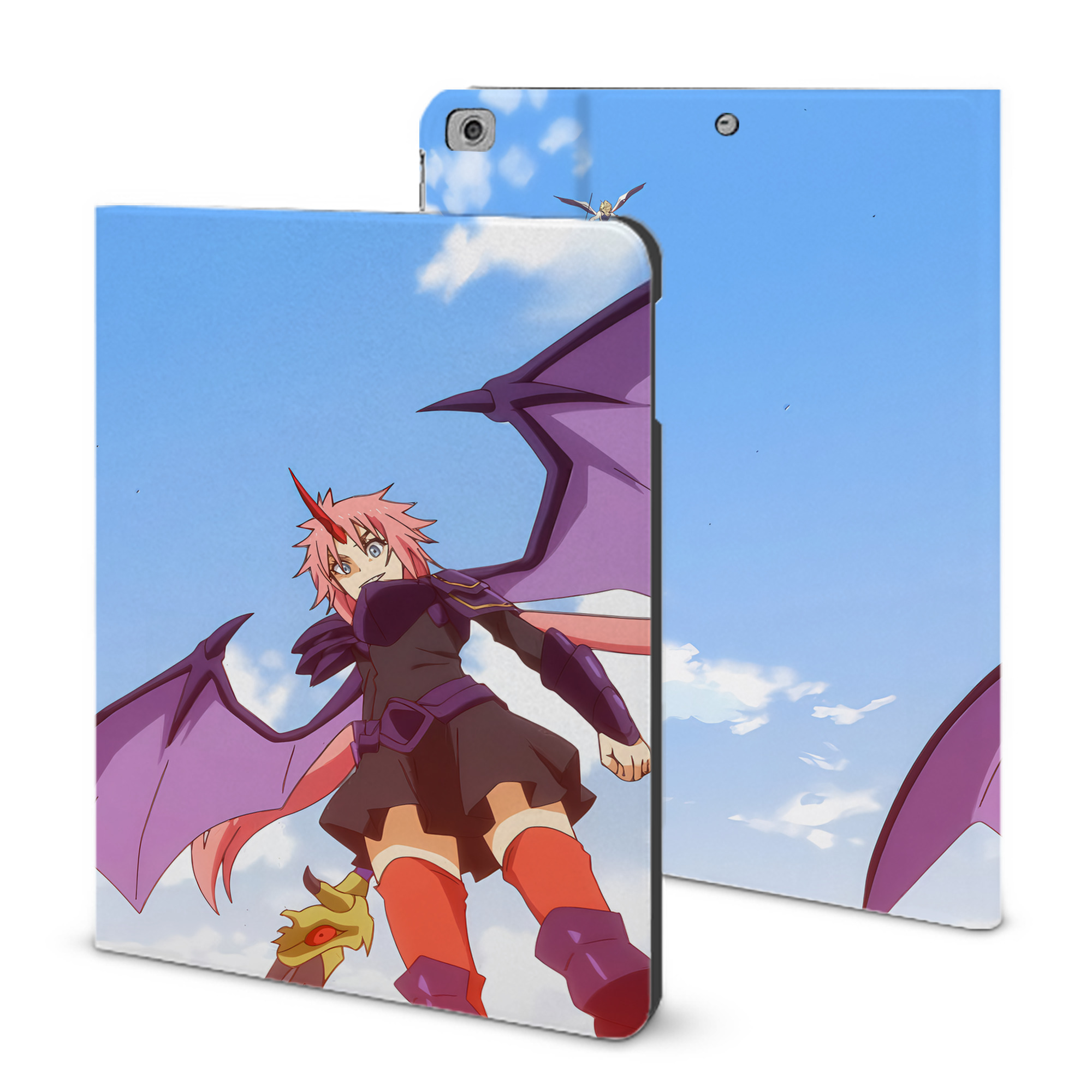 （画像用） 転スラ Regarding Reincarnated to Slime IPad ケース ブック型 PUレザー TPU 耐衝撃 軽量 薄型 ペン収納なし 全面保護 IPad 各モデル対応